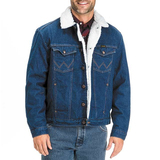 美国正品 威格Wrangler 冬季新款休闲夹克 加厚羊羔绒 牛仔外套男