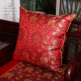 露斐家饰 中式红双鱼富贵婚庆真丝红木家具沙发布艺抱枕靠垫