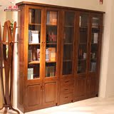 双胜中式实木 自由组合书柜 特价 现代书房储物柜家具G092+G093