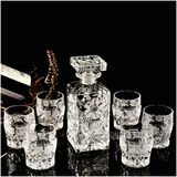捷克波西米亚水晶玻璃酒具7件套装水晶威士忌白酒红酒烈酒瓶杯子
