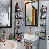 欧式铁艺浴室架多层收纳架 壁挂式角架置物架化妆品架储物架
