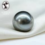 米润珠宝 天然大溪地黑珍珠裸珠正圆  15-16mm 正品 高品质黑珠