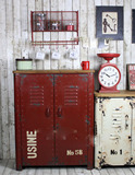 LOFT工矿风美式法式乡村复古做旧铁质工业柜储物柜鞋柜斗柜收纳柜