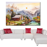 风景油画 单幅现代客厅无框画家居卧室装饰画沙发背景墙壁挂画