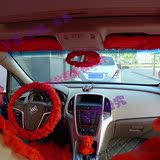 蕾丝CD板套┊遮阳板套┊立体玫瑰红色 遮阳板 汽车cd夹遮阳板套