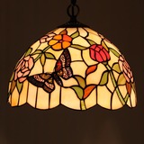 欧式田园玫瑰蝴蝶蒂凡尼吊灯书房卧室咖啡厅餐厅创意工艺花式灯饰