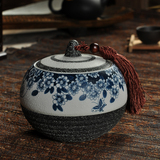 陶瓷茶叶罐 雪花釉花茶香粉罐精品茶叶包装盒醒茶普洱茶密封罐