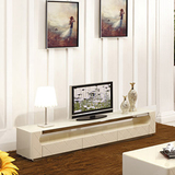 现代米白烤漆电视柜茶几 简约时尚不锈钢钢化玻璃电视柜包邮