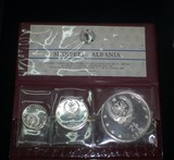 阿尔巴尼亚大钱包1968年精致银币3枚一套 美品 稀少