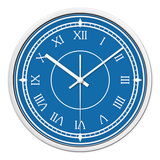 摩门客厅创意挂钟蓝色罗马数字时尚概念超静音电子石英钟时钟壁钟