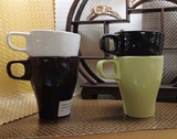 陶瓷咖啡杯子宜家郁金香摩卡杯黑色白色4色入均不配杯子瓷
