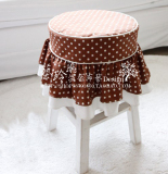 艺玲珑咖啡色圆凳方凳套布艺椅套防尘罩简约百搭韩式桌布罩可定做