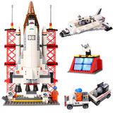 奥斯尼塑料拼插积木航天飞机模型太空飞船发射台基地儿童拼装玩具