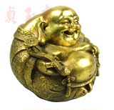 【贞玉吉】开光纯铜佛像 持如意佛珠弥勒佛8cm布袋和尚和气生财