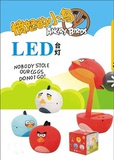 愤怒的小鸟 LED折叠USB充电护眼台灯 可爱卡通创意床头台灯小夜灯