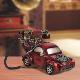 欧式复古 仿古摆件 古董红汽车电话 个性创意电话机座机 装饰品