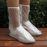 飞锐雨具正品女士/儿童透明长筒高帮平底防水鞋套防雨鞋套/雨靴套