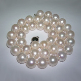 特价11-12mm大颗粒白色天然珍珠项链正圆部分接近正圆送妈妈朋友