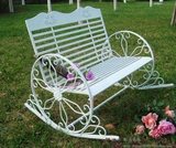 欧式铁艺创意家居摇摇椅椅子双人椅车轮阳台花园庭院别墅