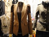 韩国代购正品冬装新款袖拼纱单扣修身款西装外套女装P914现货