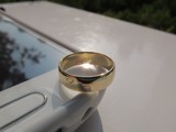 韩国代购纯14K黄金超有范儿的戒指 18K黄金扳指指环 简洁光面光圈