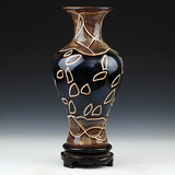 景德镇陶瓷器 复古花釉花瓶 家居时尚客厅装饰工艺品摆件 鱼尾瓶