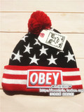 【美国回购】obey星星权志龙GD/BIGBANGhiphop针织毛线冷球帽红色