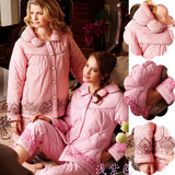 专柜正品芬腾 2011冬季 女士加厚夹棉睡衣套装 M3701