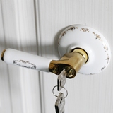 威尼雅 C30SBTZ白加金陶瓷执手锁房门锁室内欧式球形执手锁铜芯