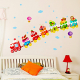 新品环保墙贴 可移除卡通儿童房卧室房间装饰墙画贴纸 冰淇淋火车