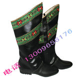 新品新疆舞鞋男女式维族舞蹈演出皮鞋长筒靴子半包皮软底皮靴黑色