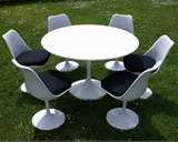 小户型圆形欧式餐桌椅组合现代简约饭桌桌子简易宜家黑色洽谈桌