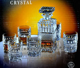 捷克进口波西米亚威士忌白酒杯子醒酒器酒瓶水晶玻璃酒具7件套装