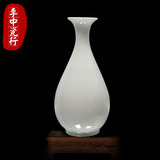 景德镇窑变瓷 裂纹釉碎瓷 灰白瓷花瓶 玉壶春瓷瓶 瓷器装饰品摆件