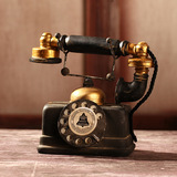 美欧式创意复古老式树脂装饰品摆件电话机模型服装店家居橱窗摆设