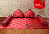 罗汉床垫子中式五件套定制坐垫红木沙发垫棕垫海绵垫莲花靠包