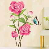 浪漫温馨可移除卧室客厅沙发背景墙壁背景装饰贴画墙上贴图贴花
