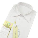 女式衬衣长袖短袖职业装工装 OL通勤白色条纹V领修身加大码女衬衫