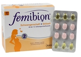 德国原装femibion孕妇叶酸 2阶段+DHA 孕13周起 两月量 现货