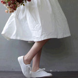小白鞋女韩国帆布鞋 系带平底休闲韩版复古百搭文艺白色平跟舒适
