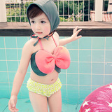 韩国爆款大蝴蝶结儿童泳装小孩婴儿游泳衣女孩宝宝幼儿分体比基尼