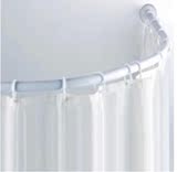 烤漆铝合金弧形浴帘杆撑杆90X90CM浴室角L型浴帘轨白色特价钻孔装