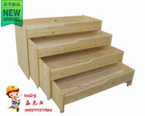 特价幼儿园儿童原木四层推拉床幼儿木制可重叠床进口樟子松实木床