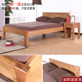 纯实木床1.8简约时尚橡木床1.5双人床全实木家具北欧宜家白橡木床