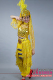 黄色亮片印度舞服装女 肚皮舞服装 天竺少女舞蹈演出表演服装出租