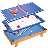 新品 皇冠玩具桌上台球冰球乒乓球三合一儿童球桌 多功能益智游戏