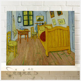 梵高的卧室欧式古典油画餐厅挂画壁画装饰画无框画配电箱画印刷画