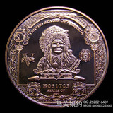 美国印第安酋长（1899版5美金）铜章28.3g 1AVP常衡盎司纯铜 进口