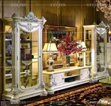 欧式美式高档实木电视柜酒柜组合 客厅单门玻璃装饰柜 特价定做