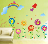 客厅儿童房卧室墙贴幼儿园教室布置贴纸背景墙向日葵花太阳花贴图